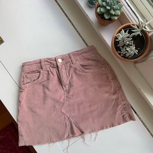 Topshop Pink Velvet Skirt